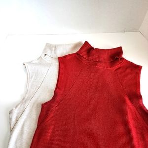 WHBM sweater sleevless turtlenecks size LP